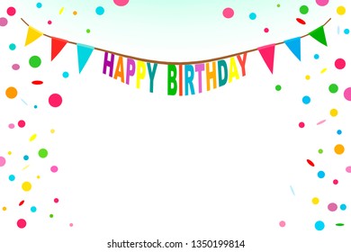 Happy Birthday Banner, Background. Vector illustration