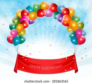 Happy birthday banner background. Vector.
