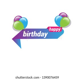 happy birthday banner. banner with balls.