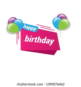 happy birthday banner. banner with balls.