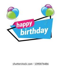 happy birthday banner. banner with balls.