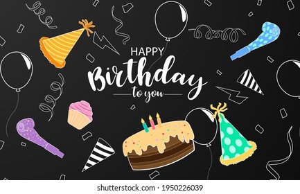 Happy Birthday banner celebration background