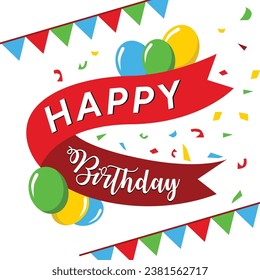 Happy Birthday Banner colorful background