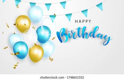 Happy Birthday banner Colorful celebration background