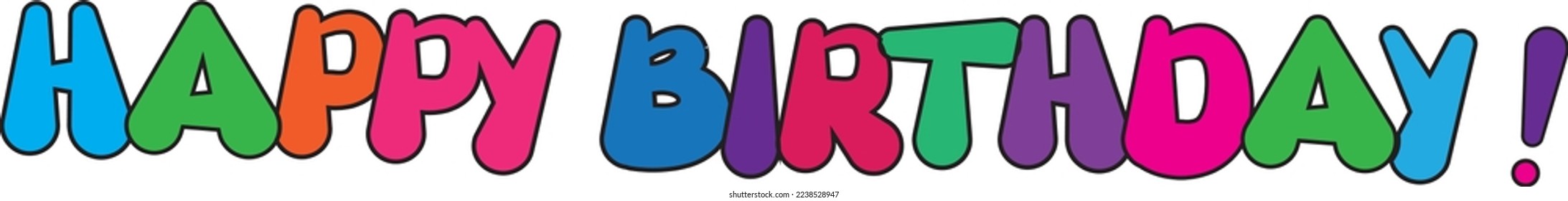 Happy Birthday Banner. Colorful Vector Illustration