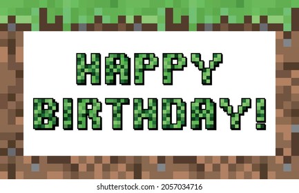 Happy Birthday Banner Pixel Art