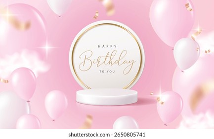 Happy Birthday banner for product display platforms.