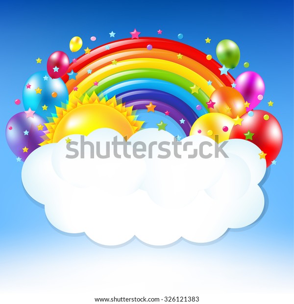 Happy Birthday Banner Rainbow Gradient Mesh Stock Vector (Royalty Free