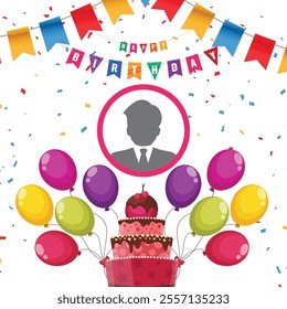 Happy birthday banner or social post design