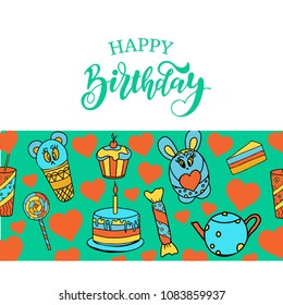 Happy Birthday banner. Vector background for posters.