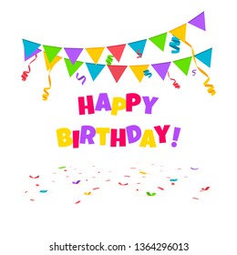 Happy Birthday Banner. Vector Background