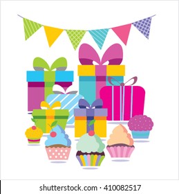 Happy birthday banner. Vector illustration.