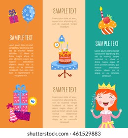 Happy birthday banner vector illustration.