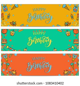 Happy birthday banners collection.