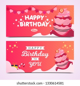 Happy Birthday banners poster card design