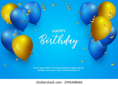 Happy birthday. beautiful birthday background banner and greeting with balloons.