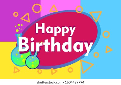 happy birthday, beautiful greeting card background or template banner with education theme. vector design illustration