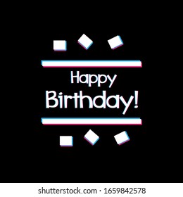 happy birthday, beautiful greeting card background or template banner with black theme. vector design illustration