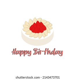 Happy Birthday. Beautiful greeting card. Hand drawn invitation T-shirt print design. Handwritten modern brush lettering white background isolated vector.