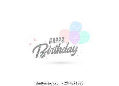 Happy Birthday, beautiful greeting card scratches the scrible effect. vector