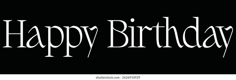 Happy Birthday. Beautiful greeting card poster with calligraphy black text Word star fireworks. Hand drawn, design elements. Handwritten modern brush lettering on a white background isolated vector.