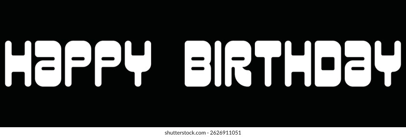 Happy Birthday. Beautiful greeting card poster with calligraphy black text Word star fireworks. Hand drawn, design elements. Handwritten modern brush lettering on a white background isolated vector.