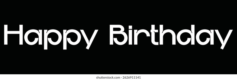 Happy Birthday. Beautiful greeting card poster with calligraphy black text Word star fireworks. Hand drawn, design elements. Handwritten modern brush lettering on a white background isolated vector.