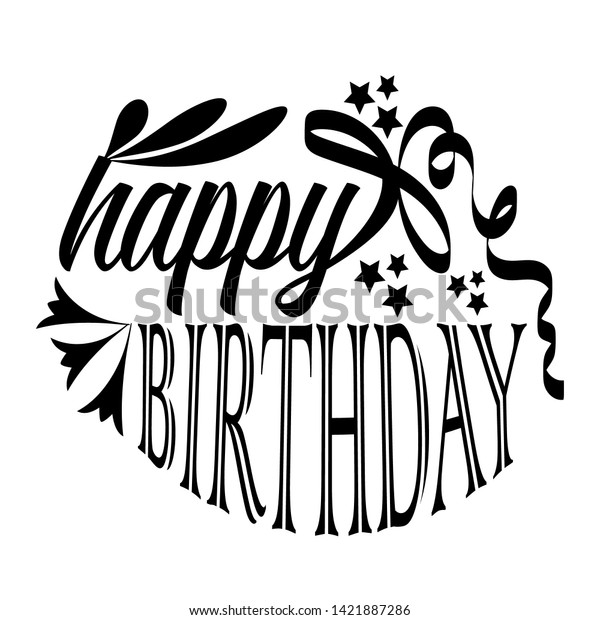 Happy Birthday Beautiful Greeting Card Scratched Stock Vector