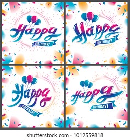 Beautiful Happy Birthday card colorful watercolor background