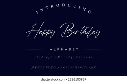 Happy Birthday Best Alphabet Beautiful Calligraphy Signature Font lettering handwritten