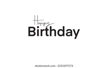 Happy birthday black dark color sign symbol decoration ornament [arty illustration vector lettering anniversary card object icon banner message word festival celebration label event happy font present