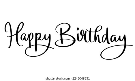 HAPPY BIRTHDAY black vector brush lettering banner