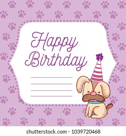 Happy birthday blank note pets cartoons