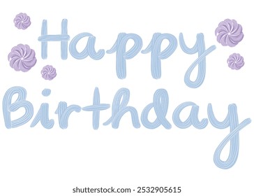 Happy Birthday Blue Text, Cheerful Celebration Greeting, Bright and Festive Typography, Perfect for Birthday Cards, Decorations, and Parties, Spread Joy and Happiness on Their Special Day.