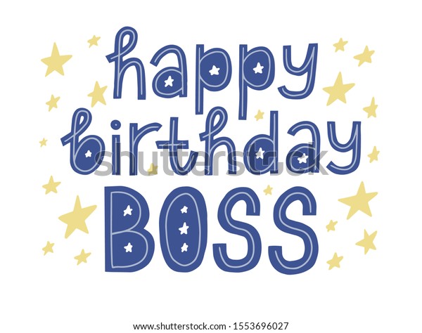 Happy Birthday Boss Quote Card Stars Stock Vector (Royalty Free ...