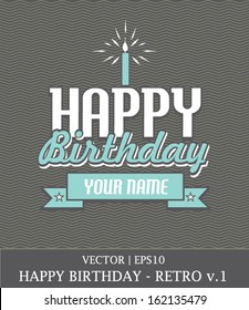 Happy Birthday Boy Retro Card Template Vector | EPS10