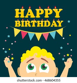 Happy birthday boy. Vector illustration
