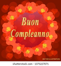 Happy Birthday bright background. Illustration with flowers for happy birthday .