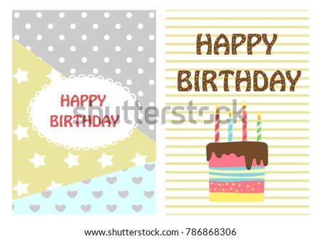 happy birthday bright cheerful templates postcards stock vector happy bday postcards