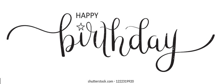 HAPPY BIRTHDAY brush calligraphy banner