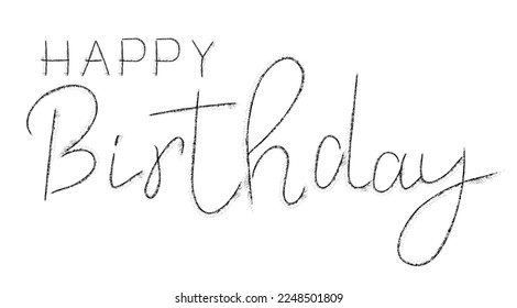Happy birthday brush hand lettering. Typography vector design for greeting cards and poster. Handwritten modern black pen lettering. Black text with swashes