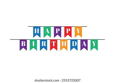 happy birthday bunting flag banner background  vector eps 10