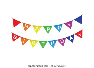 happy birthday bunting flag banner background vector eps 10