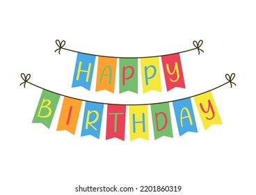 Happy Birthday Birthday Bunting Flags Vector Stock Vector (Royalty Free ...