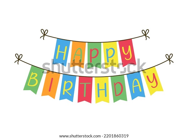 Happy Birthday Birthday Bunting Flags Vector Stock Vector (Royalty Free ...