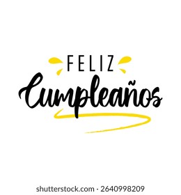 Happy Birthday Bunting Spanish Feliz Cumpleaños Party Decoration Festive Banner Design. Happy Birthday in Spanish Lettering Design Concept