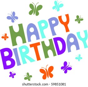 happy birthday and Butterflies
