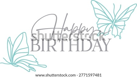 Happy Birthday | Butterfly Birthday Artwork | Vector Bday Design