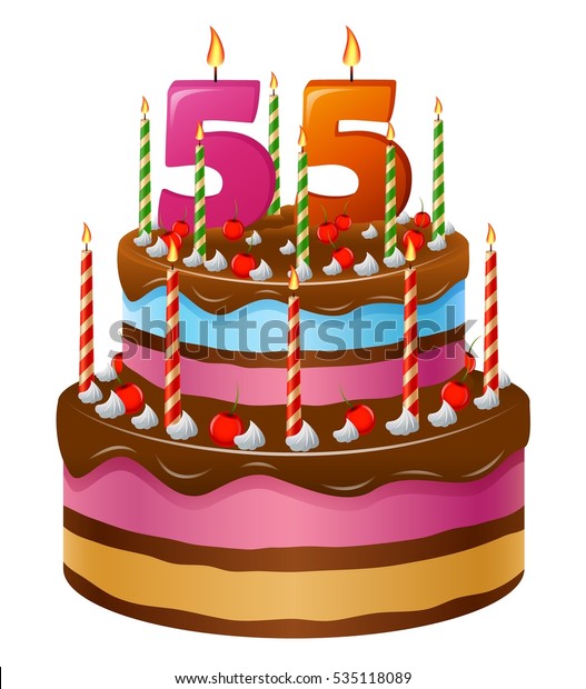 Happy Birthday Cake 55 Image Vectorielle De Stock Libre De Droits