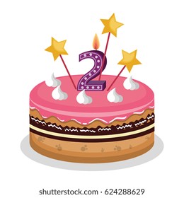 happy birthday cake with candle number